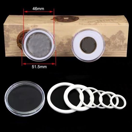 Protéger le Joint Cas de Pièce de Monnaie avec Boîte de Rangement en Plastique pour la Collecte de Pièces de Monnaie 17/ 20.5/ 25/27/30/32/40/46 mm 46 mm Capsules de Monnaie Titulaire et 8 Tailles 