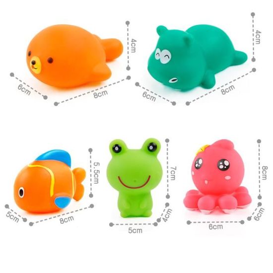 9 Pieces Squishies Jouet De Bain Tout Petits Bebe Plaisir Du Jeu Salle Bain Flottant Eau Bain Jouets Cadeau D Anniversaire Noel Fete Cdiscount Jeux Jouets