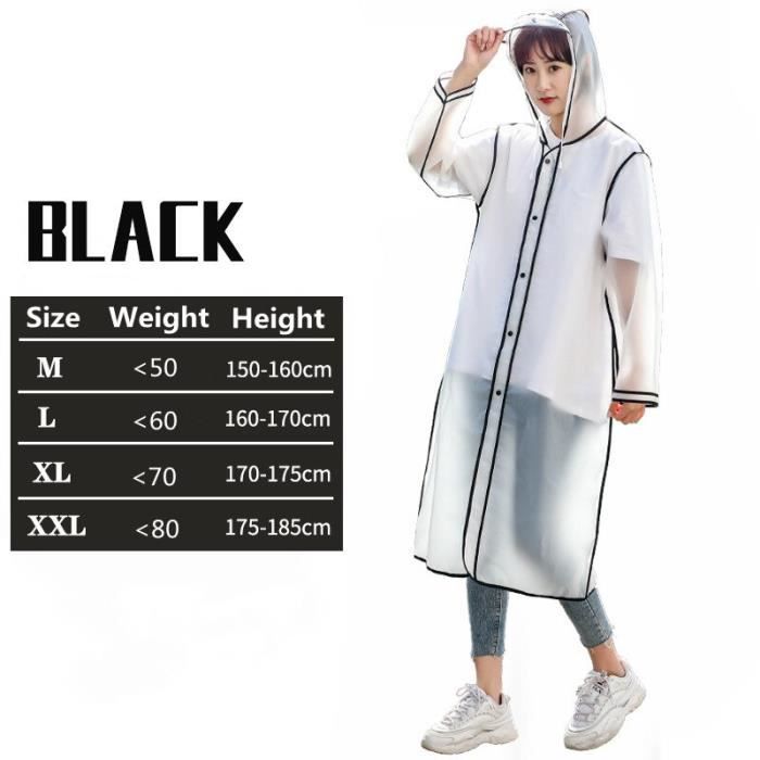 Manteau de pluie Transparent en plastique pour femme et adulte