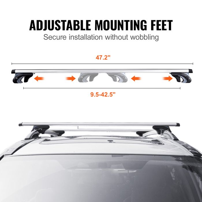 Barres De Toit Universelles SUV 127 Cm - Alliage Aluminium, Charge 68 Kg, Noir, Aérodynamique, Sans Perçage