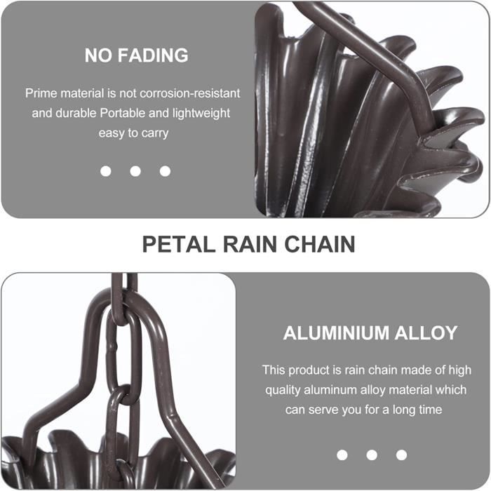 Adaptateur De Gouttière Pour Chaîne De Pluie – Métal Noir, Acier Inoxydable – Installation Sans Outil, Compatible La Plupart Des Gouttières