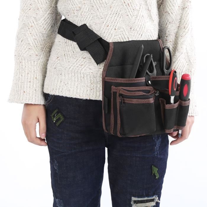 YUM- Pochette de poche de taille Pochette de rangement d'outils  multifonction à plusieurs poches, sac à outils bricolage caisse