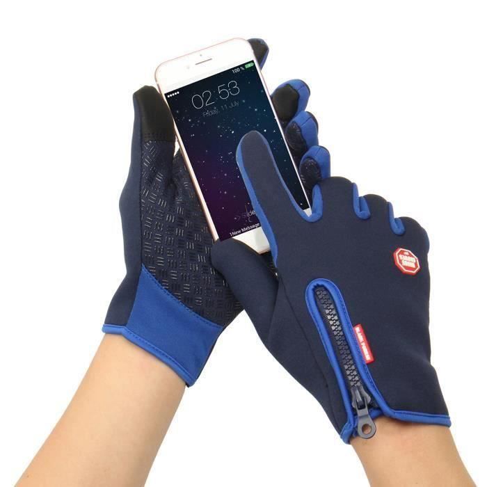 Gants Hiver Homme Chaud Tactiles Smartphone Moto Noirs Antidérapants  Thermique Noir - Cdiscount Sport