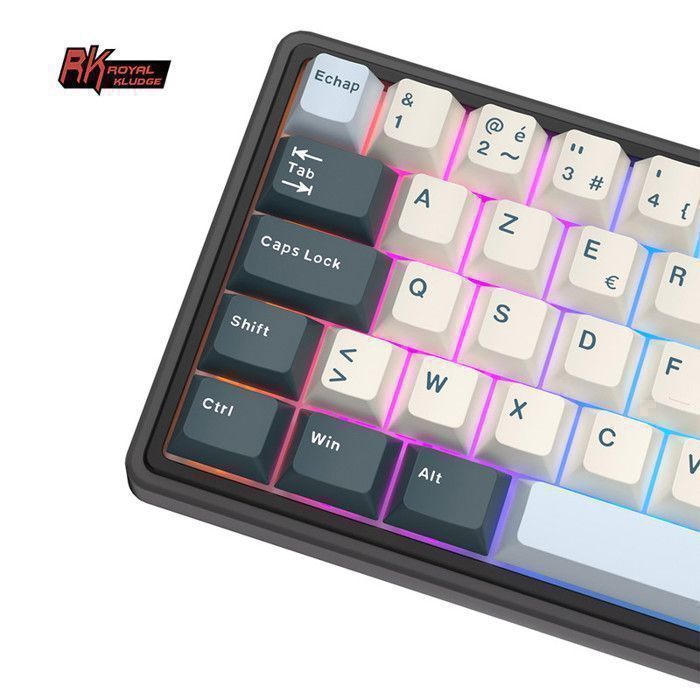 Clavier R3k RK ROYAL KLUDGE R65 Clavier Gamer AZERTY 60% Gasket Mounted, Mécanique ...