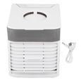 Mini Climatiseur– Refroidisseur USB silencieux avec brumisation et lumière LED 7 couleurs – Pour bureau, chambre et voyage – Blanc