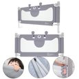 HENGMEI - Barrière de lit Réglable en hauteur 200 cm Protection anti-chute Pour bébé et enfant-0