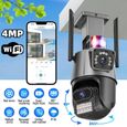 Caméra Surveillance WiFi Exterieure sans Fil, Vision Nocturne Couleur, AI & PIR Détection Mouvement, Extérieure/Intérieure-0
