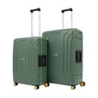 Set de 2 Valises CarryOn Steward - Moyenne Valise de Voyage + Grande Valise Taille à serrure TSA fermeture - Vert