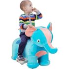 COSTWAY Voiture Electrique Enfant en Peluche Eléphant avec Musique, Pédale Latérale & Guidon Antidérapant, Charge 25KG, 3 Ans+