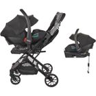 NANIA - Poussette combinée 2-en-1 avec siège auto Rimini + base isofix - MYLA - 4 roues - Noir