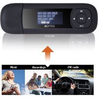 AGPTEK Lecteur MP3 USB Portable avec Radio FM,Batterie Remplaçable,10H Autonomie de Lecture Musicale pour Sport - U3 Noir et Roug