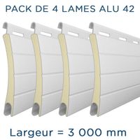 Pack 4 lames - 3000mm - Aluminium 42 - Blanc