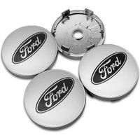 Moyeux de roue,Centre de roue de voiture avec emblème, 60mm, 4 pièces, cache-moyeu, pour Ford Focus 2 MK2 FL - Type I set silver -B