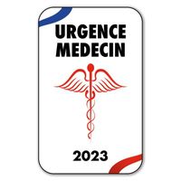 Autocollant Sticker - Vignette Caducée 2023 pour Pare Brise en Vitrophanie - V13 URGENCE MEDECIN 