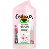 LOT DE 4 - USHUAIA - Douceur du Japon lait de riz et fleur de Sakura Gel douche - flacon de 250 ml