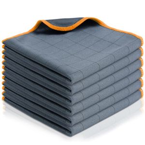 6 Chiffons Microfibre Carbone 30x30 Cm - 400 Gsm, Sans Traces - Pour Vitres, écrans, Voiture, Cuisine