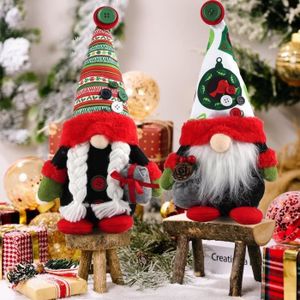 PERSONNAGES ET ANIMAUX 2 Pièces GNOME en Décoration, Paire Adorables Poupées Naines du Père Noël, Poupée Père Noël Suédois,  Santa Tomte Elfe Gnome