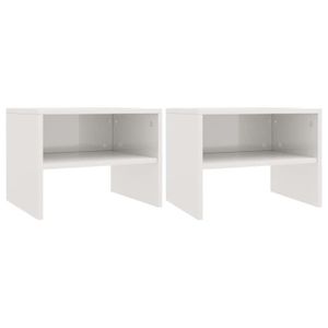 CHEVET Tables de chevet - QIM - Blanc brillant - 40 x 30 x 30 cm - Aggloméré