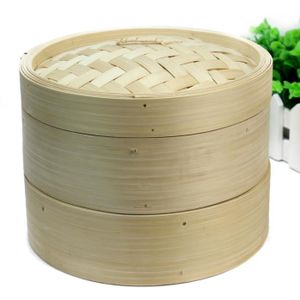 Cuit-vapeur En Bambou IBILI 26 Cm - 2 Paniers Superposés + Couvercle - Pour Une Cuisson Saine Et Vapeur