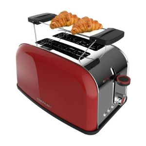 GRILLE-PAIN - TOASTER Grille-pain verticaux Toastin' time 850 Red Cecote