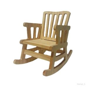 MAISON POUPÉE Modèle non peint de chaise à bascule en bois de ha