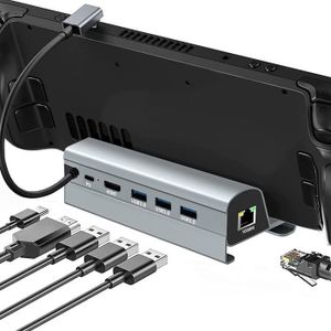 Station d'accueil multiport pour Nintendo Switch / Switch OLED (modèle LAN)  Console de jeu Support de charge portable avec 1000Mbs LAN / 4K HD / Type-C  / Ports USB Prise en charge