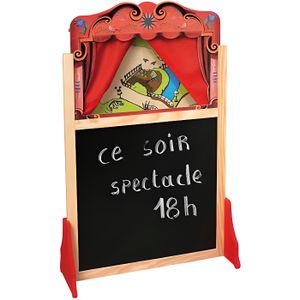 THÉÂTRE - MARIONNETTE Théâtre de marionnettes en bois - JB BOIS - 410014 - Rouge - Pour enfant - Mixte