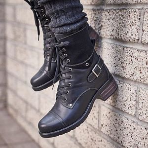 Bottines a lacets et talon Cdiscount