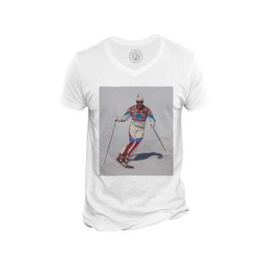 T-SHIRT T-shirt Homme Col V Homme en Ski Retro Combinaison Ringarde Vintage 70's