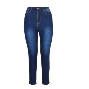 JEANS Jeans Skinny Stretch Pour Femmes En Coton Taille Haute Jeans Strap Decoration,Bleu foncé