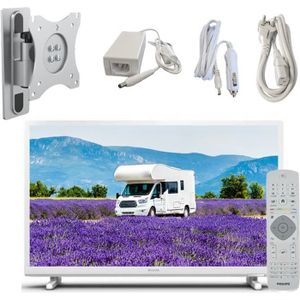 Téléviseur LED Téléviseur LED 24 pouces PHILIPS - Blanc - Smart TV - Tuner SAT - 720p - Compatible HDR