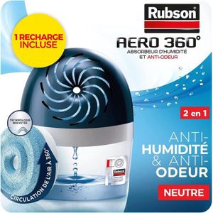 Rubson AERO 360° Absorbeur d'humidité pour pièces de 20 m² & AERO 360°  Recharge en tabs parfum lavande relaxante, recharge [307] - Cdiscount  Bricolage