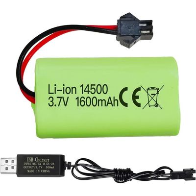 Lot 4 Batteries RC 3.7V 2000mAh Li-Ion Avec Câble USB – Pour Voitures, Camions, Robots