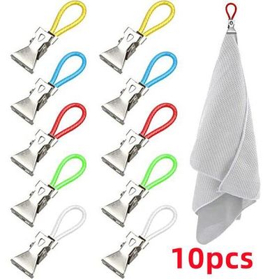 4 Pcs Pince à Serviette,Clip De Rangement De Torchon Pince à Suspendre En Tissu,Pince à Suspendre Pour Serviette De Plage - Electroménager