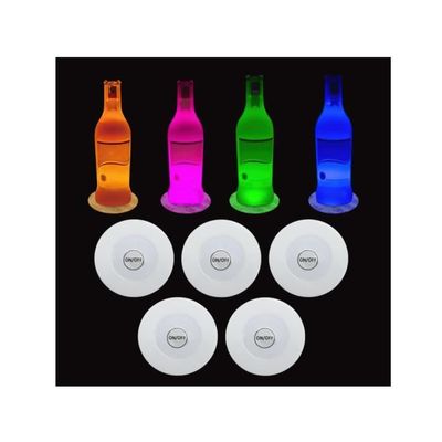 Dessous De Verres Lumineux Lot De 8 Dessous De Verre Lumineux, 6 Cm Dessous De Verre LED, Sous Verre LED, 8 Couleurs, 3 Modes D'éclairage, Pour Verres, Bouteilles, Fêtes, Mariages, Bars, Ronds
