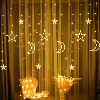 Guirlande lumineuse LED avec lune-étoile-rideau Maclean MCE418