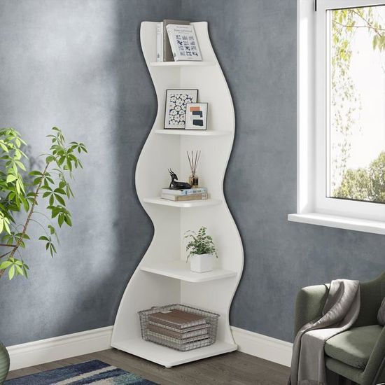 Étagère D'Angle Industrielle 5 Niveaux 176cm - Tribesigns Marron Pour Salon/Cuisine