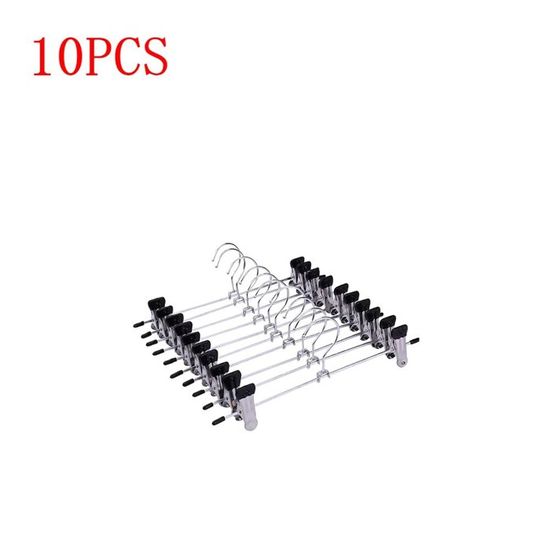 Cicilin Cintre Pantalon Lot de 10 Antidérapant Réglable Clips Blanc pour Jupes, Jeans, Pantalons, Robes, Pantalons, avec Grandes Pinces et Crochet Rotatif à 360