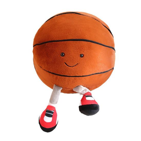 Oreiller Basket-ball – Peluche Douce 25 Cm – Coussins Déco Sport – Cadeau Noël – Décoration Chambre Enfant