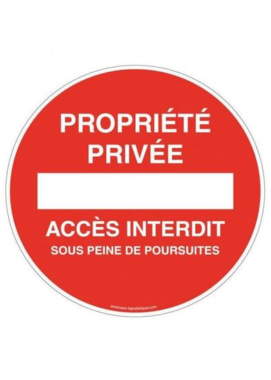 Panneau Propriété Privée Entrée Interdite - 200 mm