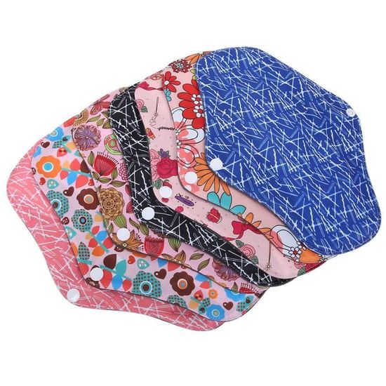 4x Serviettes Hygiéniques En Bambou Réutilisables Lavables En Tissu De