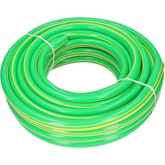 Robinet D'eau Avec Un Long Tuyau Bleu Pour Arroser Les Plantes Dans La Cour 260577098