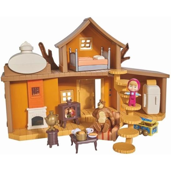 Maison Michka 2 étages - SMOBY - Jouet pour enfant - Figurines Masha et Michka incluses