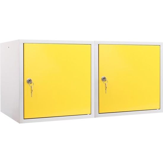 Lot de 2x casiers métalliques individuels HxLxP 35 x 35 x 35 cm