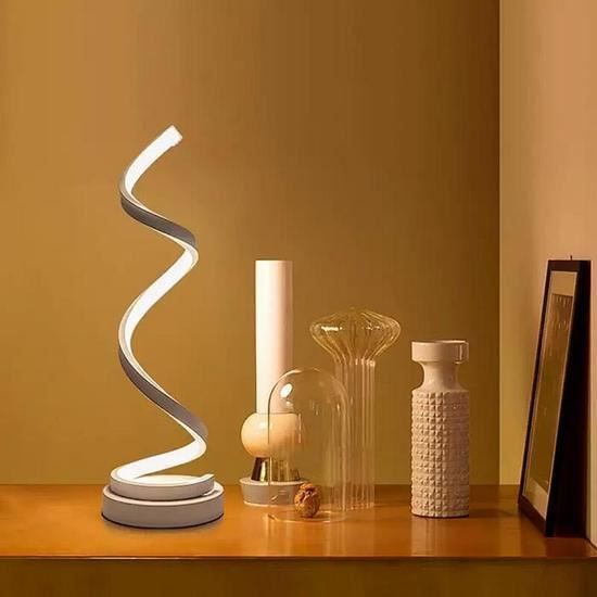 Lampe de table à lignes en spirale à LED, lampe de bureau décorative  moderne pour étude, chambre à coucher, chevet, salon, salle à manger,  luminaire domestique - AliExpress