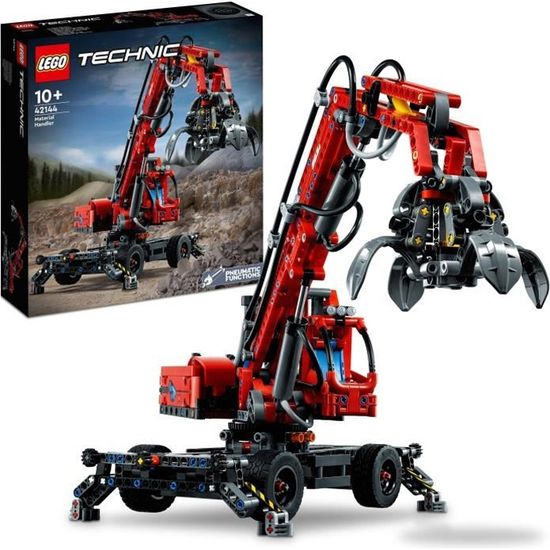 LEGO Technic 42144 La Grue de Manutention - Jouet de Construction Éducative pour Enfants de 10 Ans et Plus
