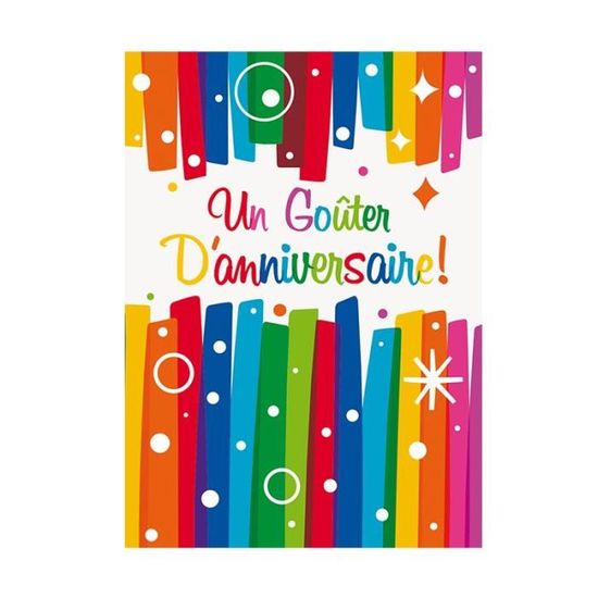 Cartes d'invitation Joyeux Anniversaire Festif x6 Multicolor - Cdiscount  Beaux-Arts et Loisirs créatifs