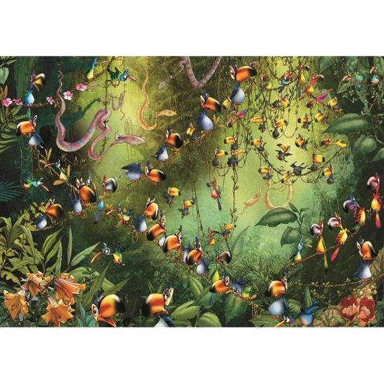 Puzzle Animaux - PIATNIK - Toucans dans la jungle - 1000 pièces