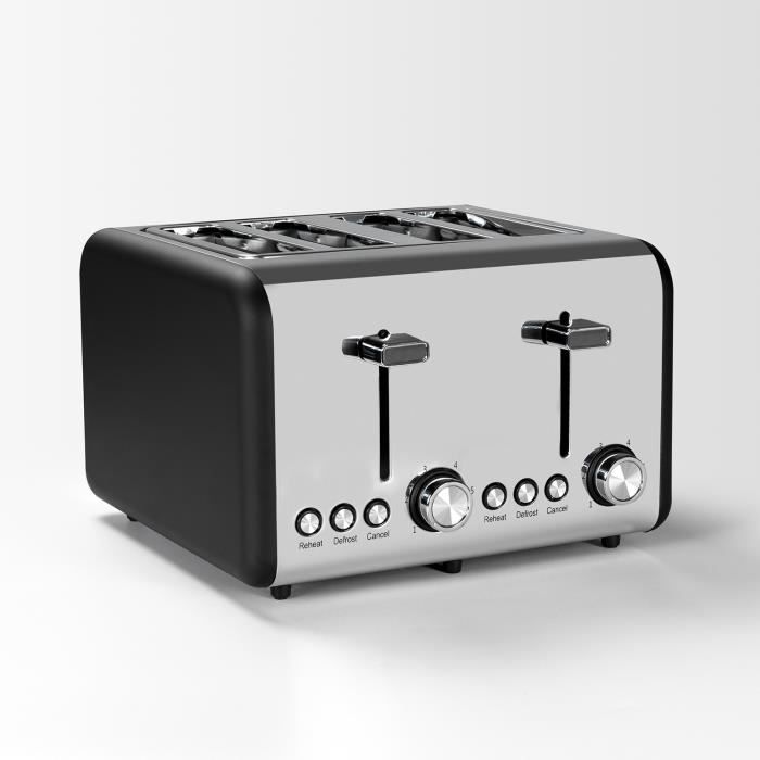 Retro Double Toaster 1500W NoirArgent Dayron Cdiscount Electroménager