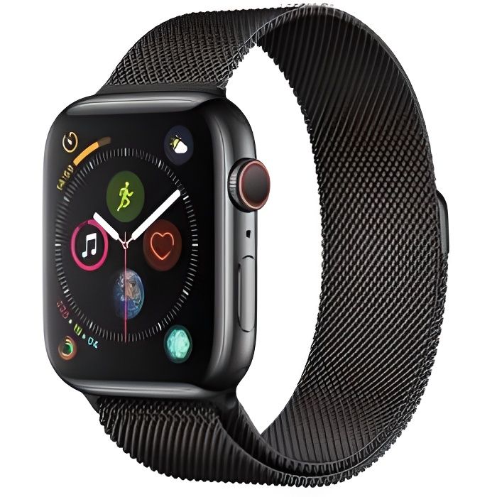 Ibroz Bracelet Apple Watch 44mm en maille noir